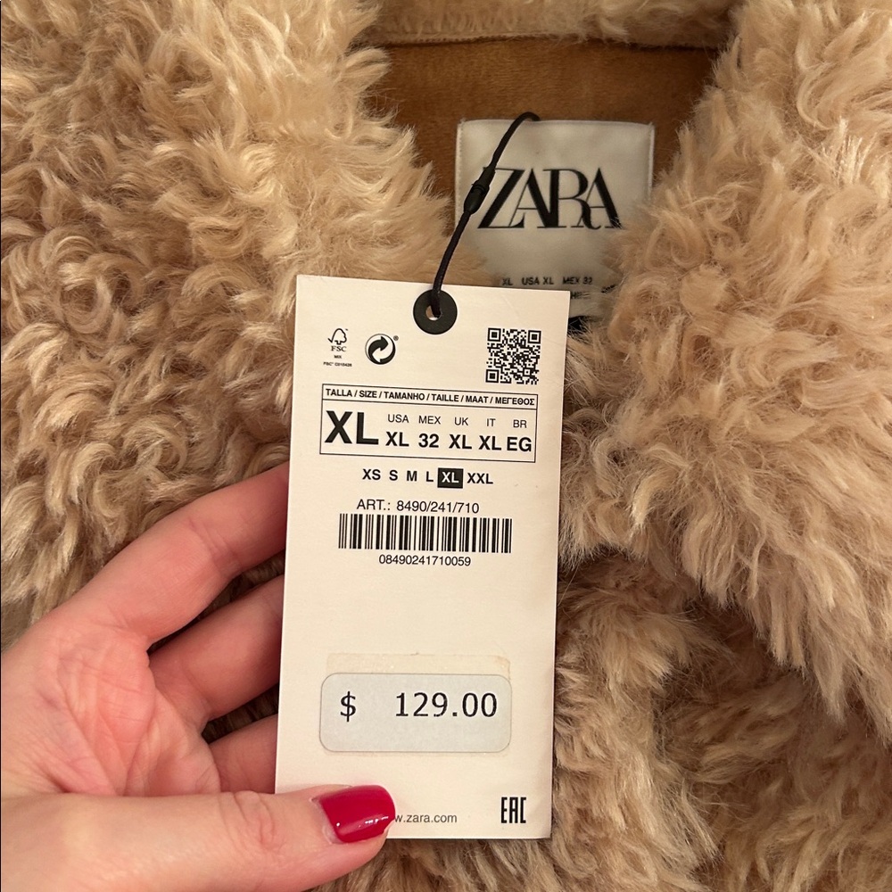 Zara Faux Fur Coat - NWT - Picture 5 of 6